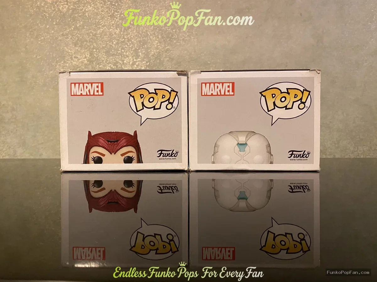 Bundle Funko Pop! Marvel WandaVision #823 Scarlet Witch / The Vision #824 Vinyl Figure Bobblehead Va - Funko Pop Figure