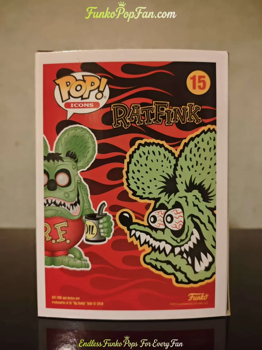 Funko Pop! #15 Rat Fink Gray Chrome 2019 SDCC Exclusive Vinyl Figure Bobblehead Vaulted Collectible  - Funko Pop Figure