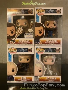 Bundle Funko Pop Movies #1302/Aquaman #1307 Atlanna (Amazon Exclusive) #1304/Orm Vinyl Figure Bobblehead Vaulted Collectible With Protector Funko Pop Figure