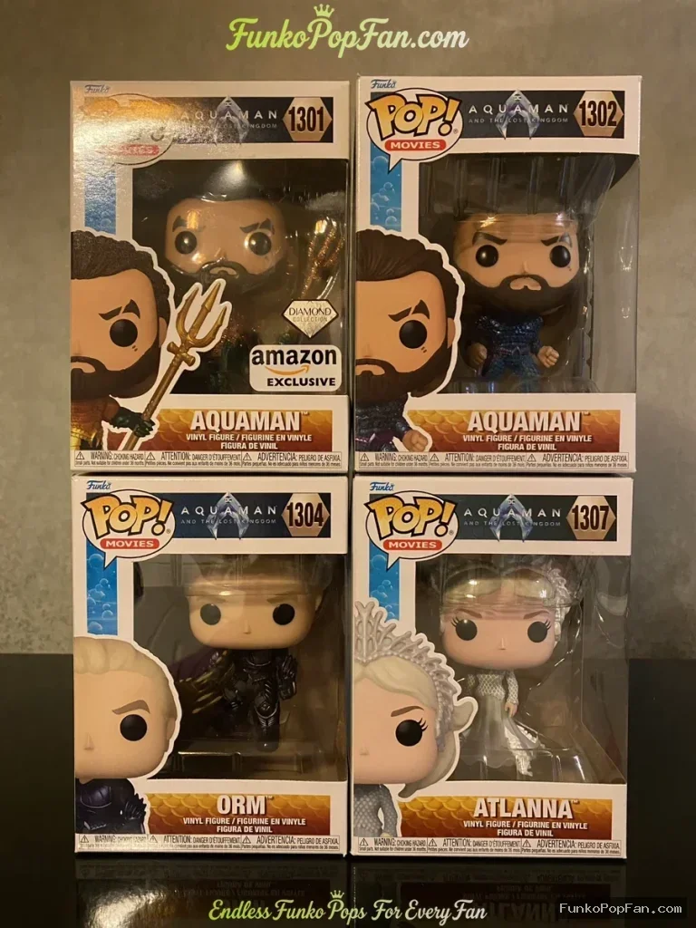 Bundle Funko Pop Movies #1302/Aquaman #1307 Atlanna (Amazon Exclusive) #1304/Orm Vinyl Figure Bobblehead Vaulted Collectible With Protector Funko Pop Figure