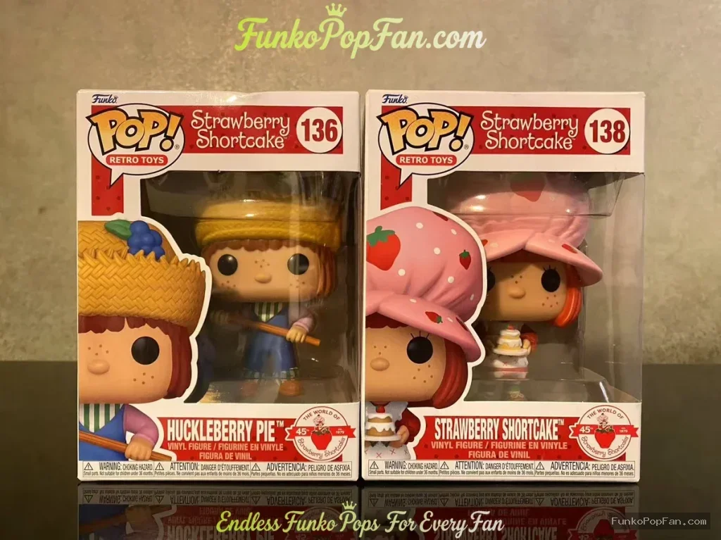 Bundle Funko Pop! Retro Toys Strawberry Shortcake #136 Huckleberry Pie / Strawberry Shortcake #138 Vinyl Figure Bobblehead Vaulted Collectible With Protector Funko Pop Figure