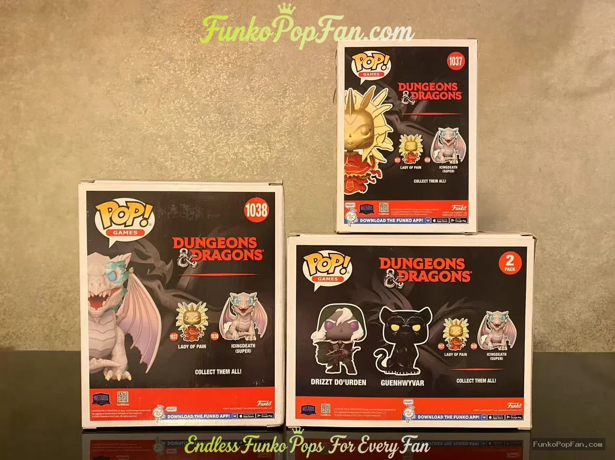 Funko Pop! Games Dungeons & Dragons #1037 Lady of Pain + #1038 Icingdeath + Drizzt Do'Urden & Guenhw - Funko Pop Figure