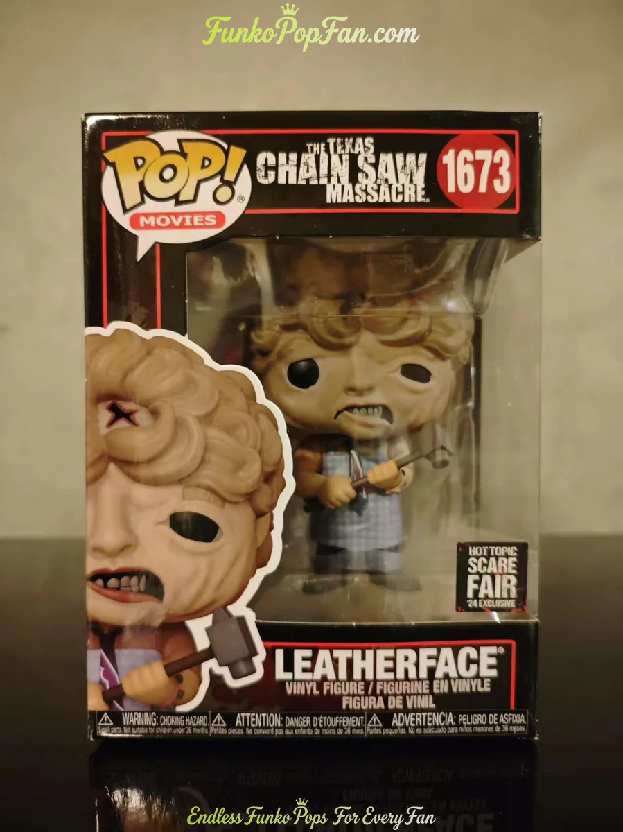 Movies The Texas Chainsaw Massacre #1673 Leatherface (SCARE FAIR) Vinyl Figure Bobblehead Vaulted Collectible With Protector Funko Pop Figure