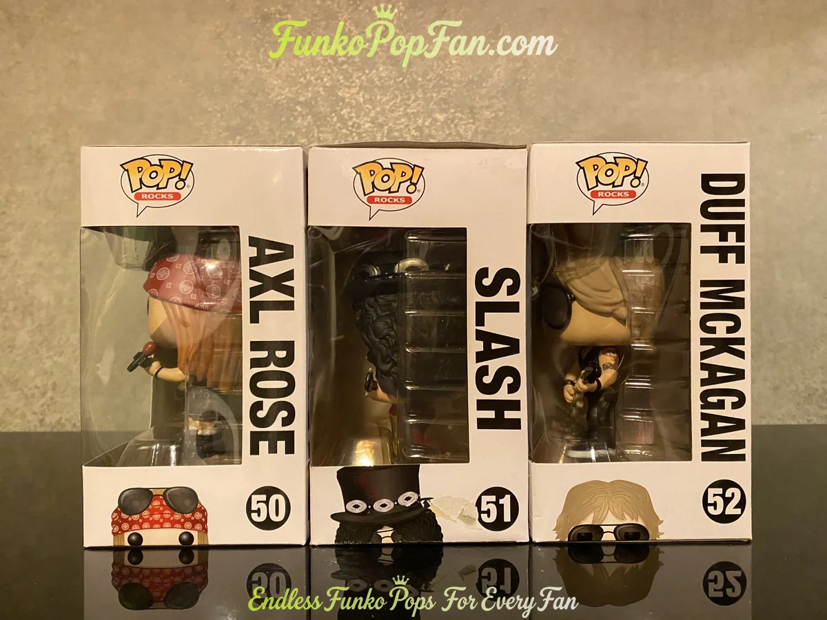 Bundle Funko Pop! Rock Guns N' Roses #50 Axl Rose / Slash #51 / Duff McKagan #52 Vinyl Figure Bobble - Funko Pop Figure