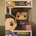 DC Super Heroes #215 Superman (Fall Convention Exclusive) Vinyl Figure Bobblehead Vaulted Collectible With Protector Funko Pop Figure