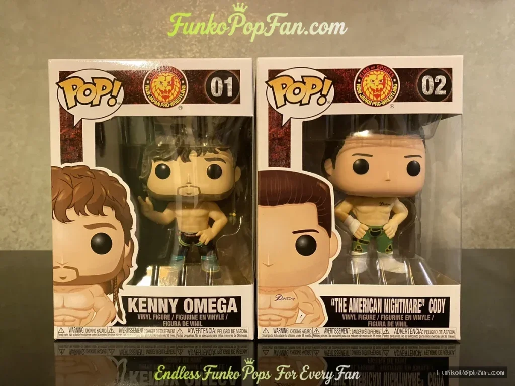 WWE Royal Rumble #01 Kenny Omega / "The American Nightmare" Cody #02 Vinyl Figure Bobblehead Vaulted Collectible With Protector Funko Pop Figure