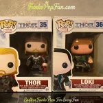 Marvel Thor The Dark World #35 Thor + #36 Loki Vinyl Figure Bobblehead Vaulted Collectible With Protector Funko Pop Figure