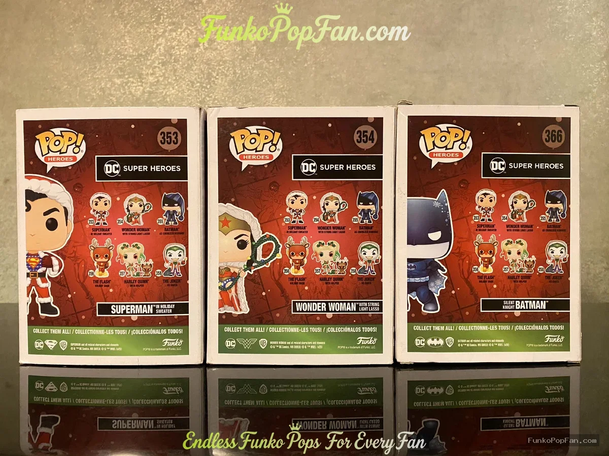 Bundle Funko Pop! DC Super Heroes Superman #353 / Wonder Woman #354 / Batman #366 Vinyl Figure Bobbl - Funko Pop Figure