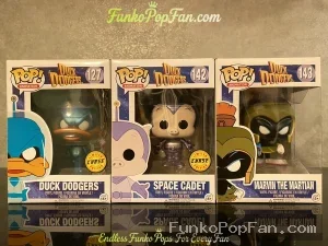 Animation Duck Dodgers #127 Duck Dodgers Chase + #142 Space Cadet Chase + #143 Marvin the Martian Vinyl Figure Bobblehead Vaulted Collectible With Protector Funko Pop Figure
