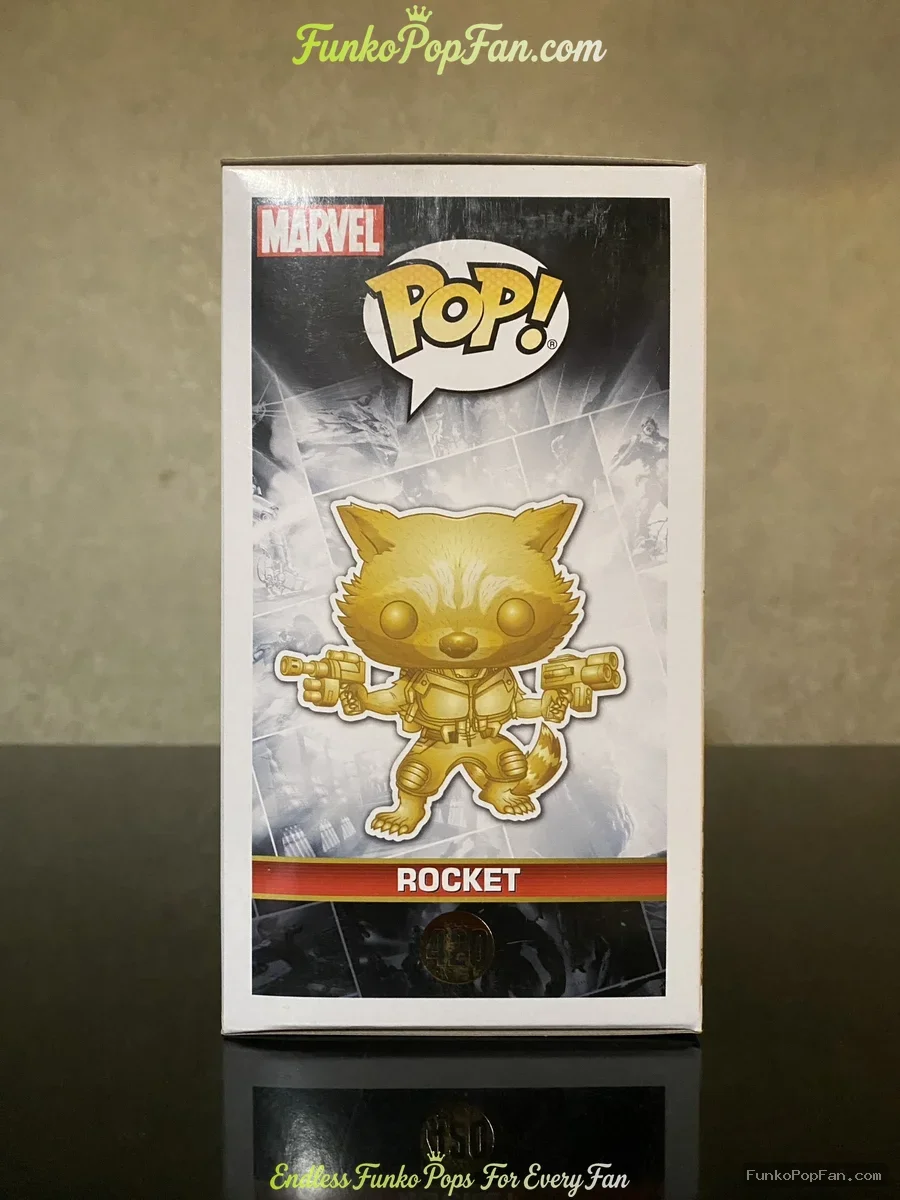Funko Pop! Marvel Studios The First Ten Years #420 Rocket (Gold Chrome FYE Exclusive) Vinyl Figure B - Funko Pop Figure