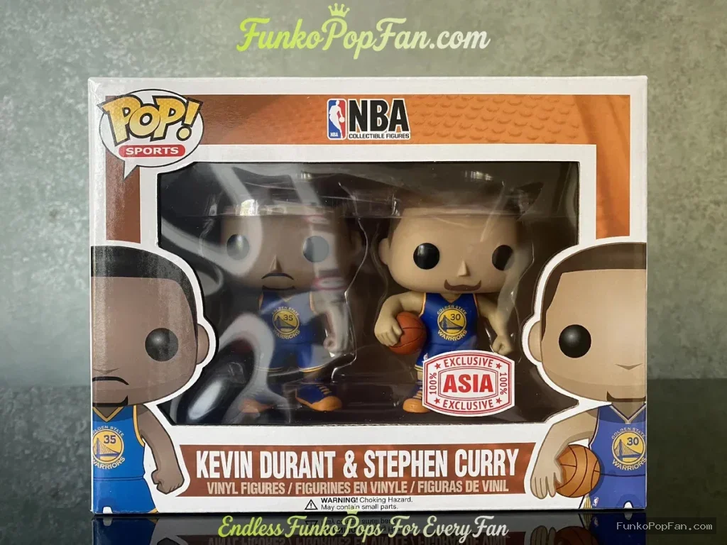 NBA Exclusive Asia #35 Kevin Durant / Stephen Curry #30 Vinyl Figure Bobblehead Vaulted Collectible With Protector Funko Pop Figure