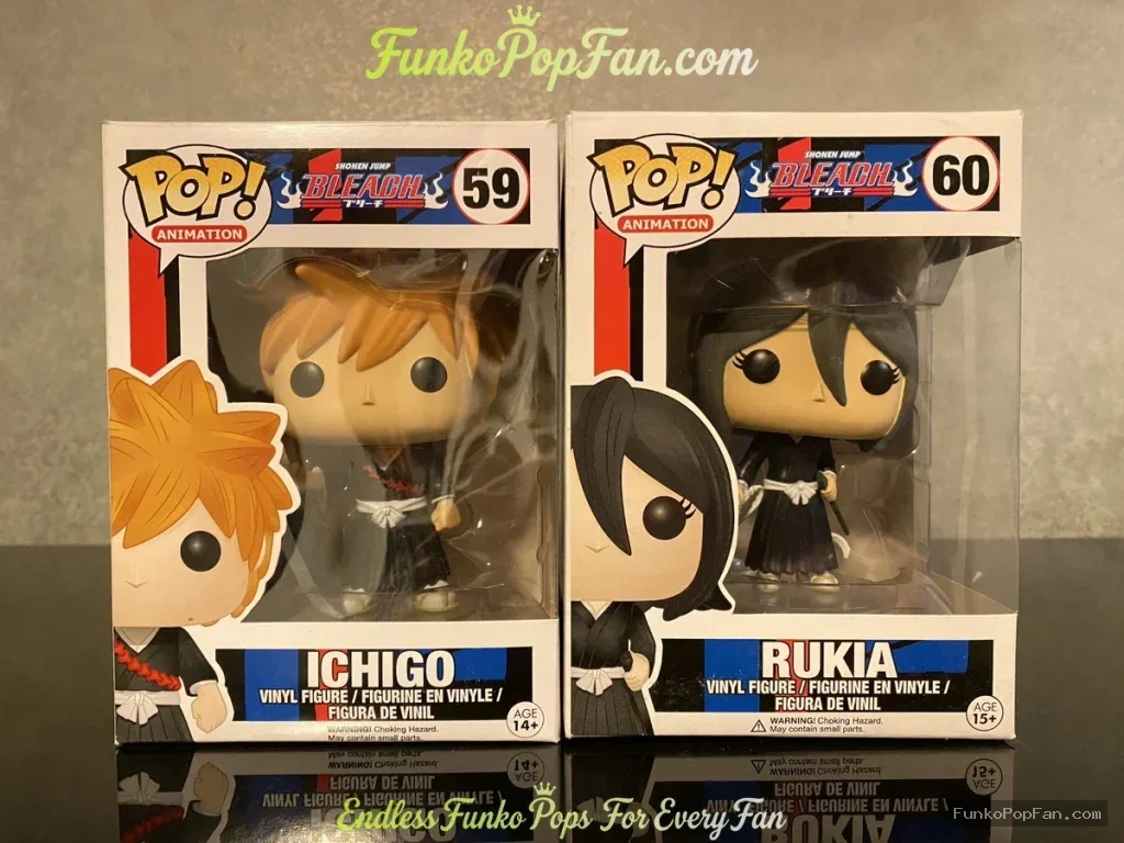 Animation Bleach #59 Ichigo / #60 Rukia Vinyl Figure Bobblehead Vaulted Collectible With Protector Funko Pop Figure
