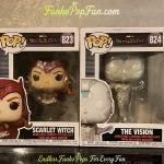 Bundle Funko Pop! Marvel WandaVision #823 Scarlet Witch / The Vision #824 Vinyl Figure Bobblehead Vaulted Collectible With Protector Funko Pop Figure