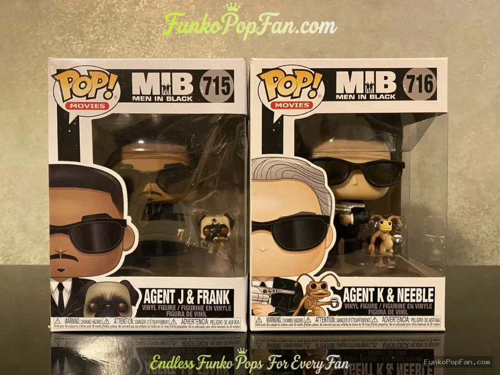 Movies Men in Black #715 Agent J & Frank / Agent K & Neeble #716 Vinyl Figure Bobblehead Vaulted Collectible With Protector Funko Pop Figure