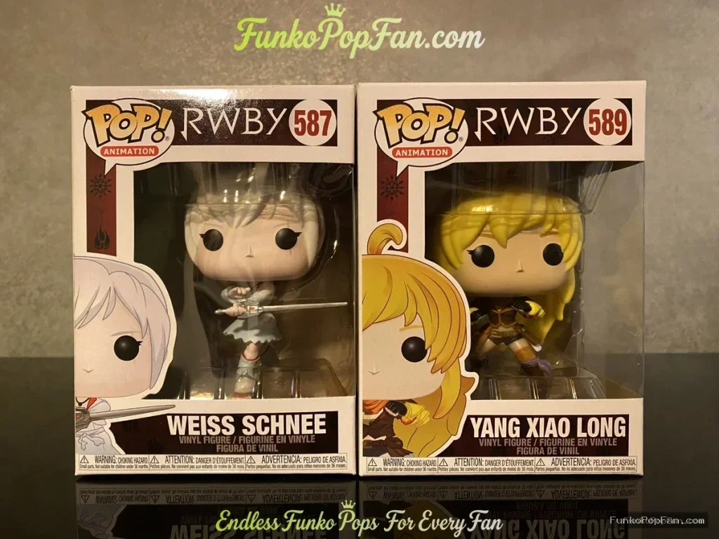 Animation RWBY #587 Weiss Schnee / #589 Yang Xiao Long Vinyl Figure Bobblehead Vaulted Collectible With Protector Funko Pop Figure