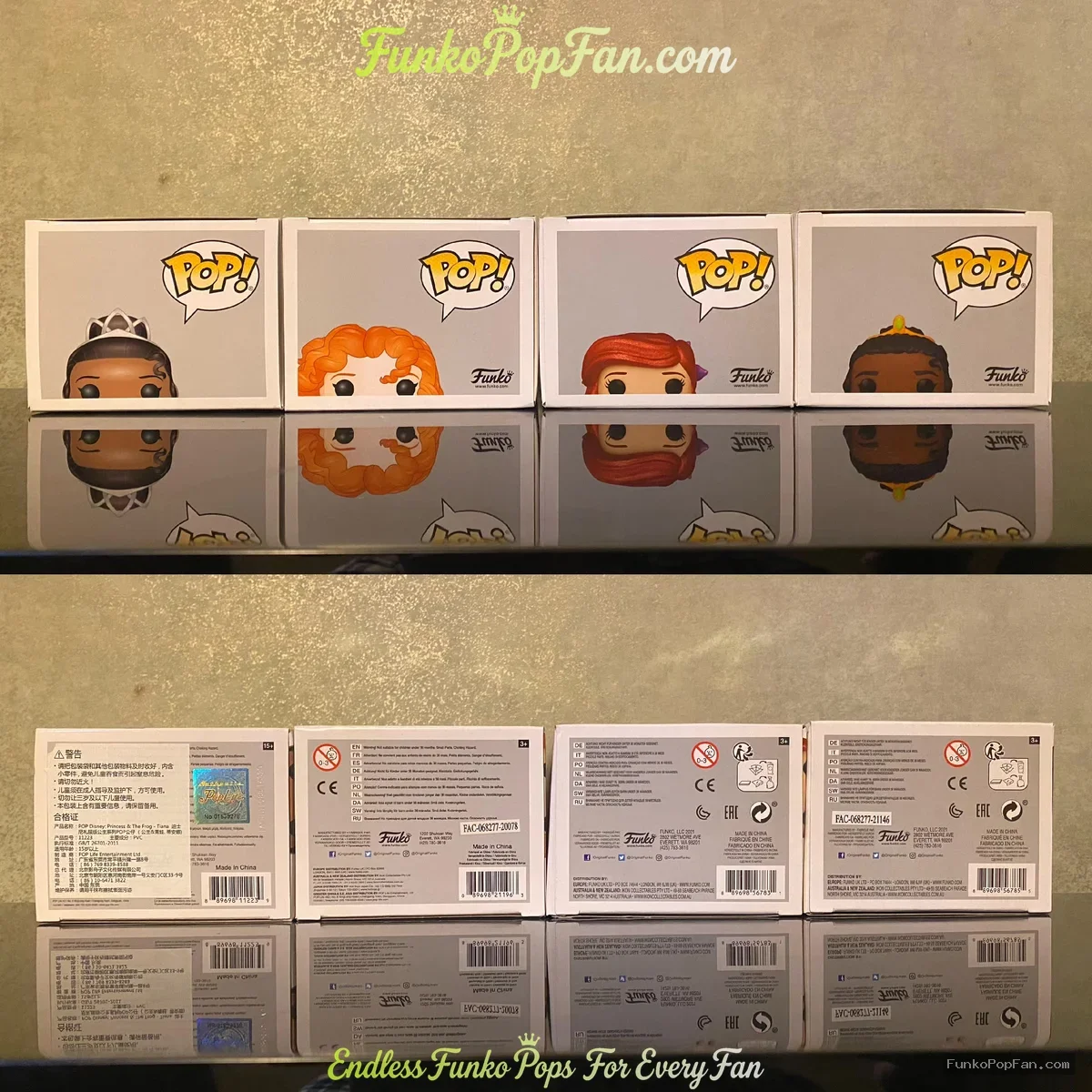 Bundle Funko Pop! Disney Princesses #224 Tiana / Merida #324 / Ariel #325 Vinyl Figure Bobblehead Va - Funko Pop Figure