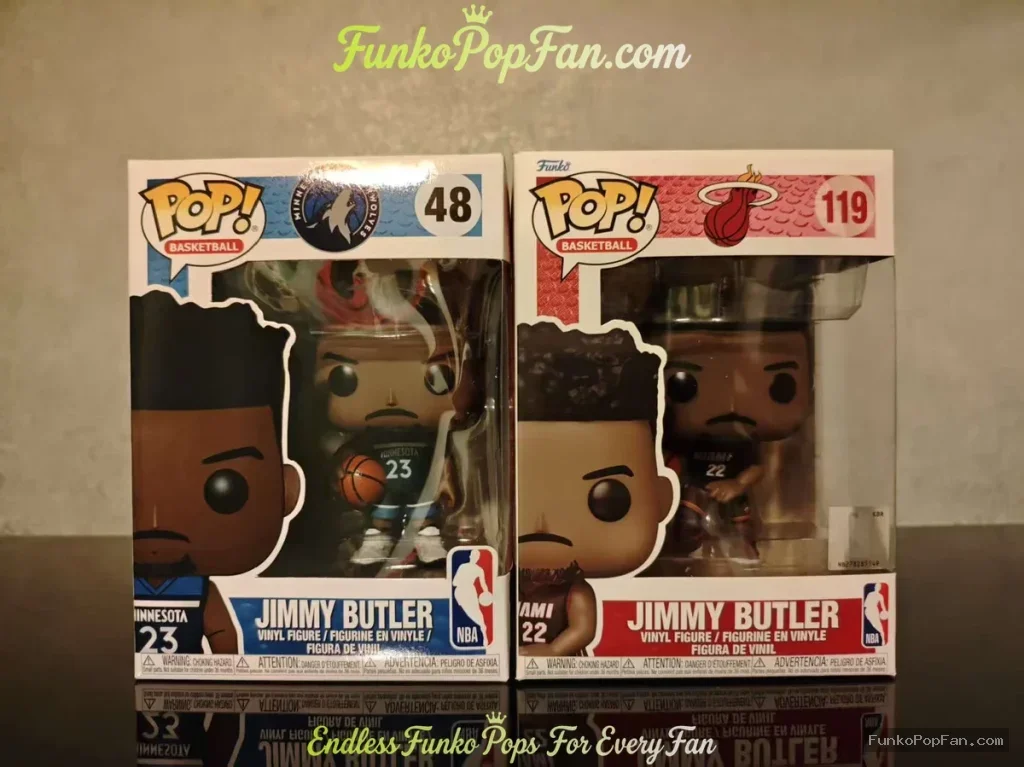 NBA Basketball Fundays Prototype Jimmy Butler Lot of 2 #48 Minnesota Timberwolves + #119 Miami Heat (2025) Vinyl Figure Bobblehead Vaulted Collectible With Protector Funko Pop Figure