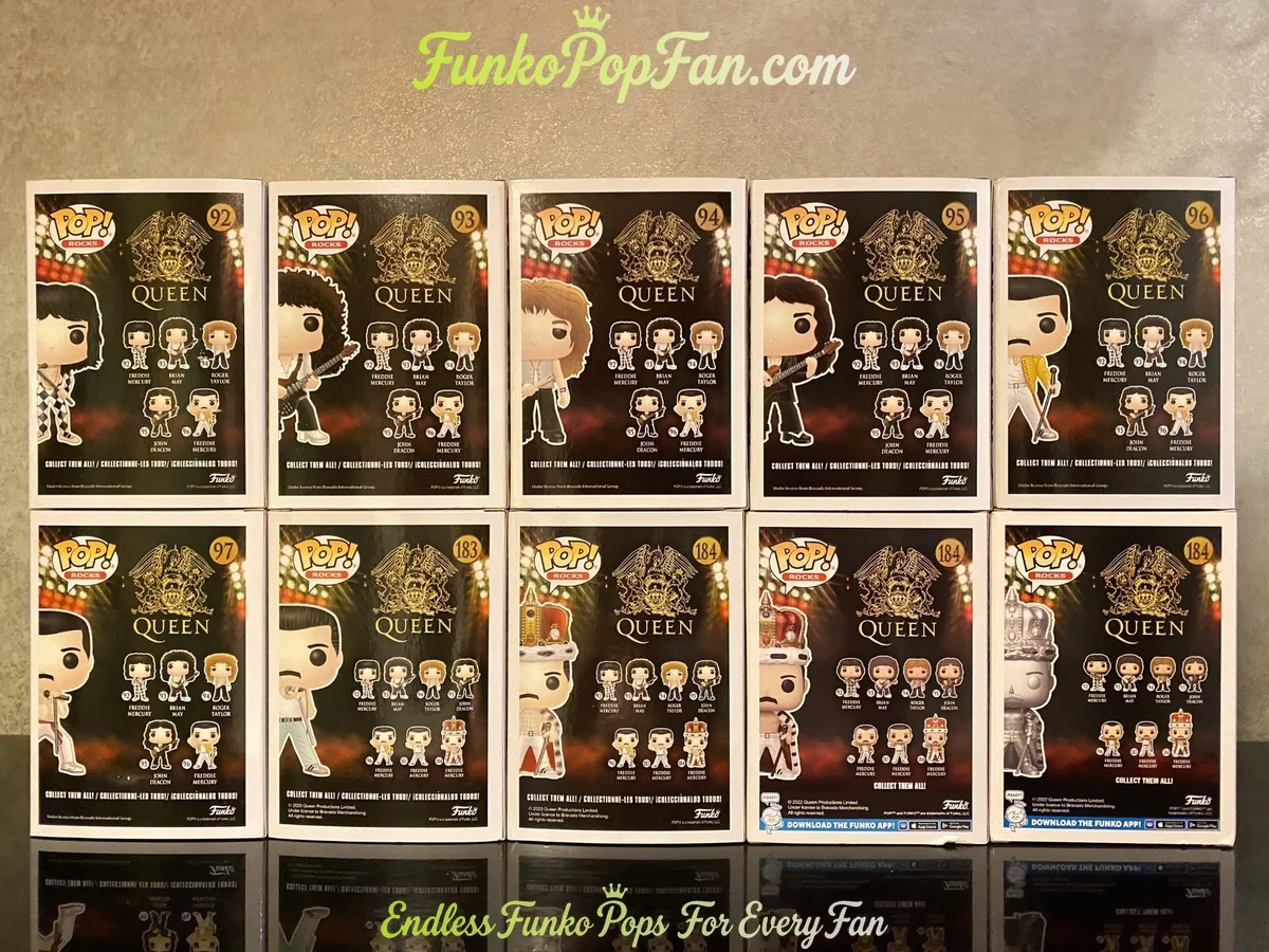 Bundle Funko Pop! Queen Freddie Mercury #02 / Brian May #03 / Roger Taylor #04 / John Deacon #06 Vin - Funko Pop Figure