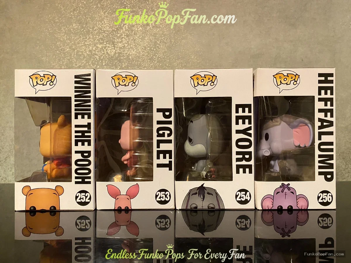 Bundle Funko Pop! Disney Winnie the Pooh Lot of 4 #252 Winnie the Pooh, #253 Piglet, #254 Eeyore, #2 - Funko Pop Figure
