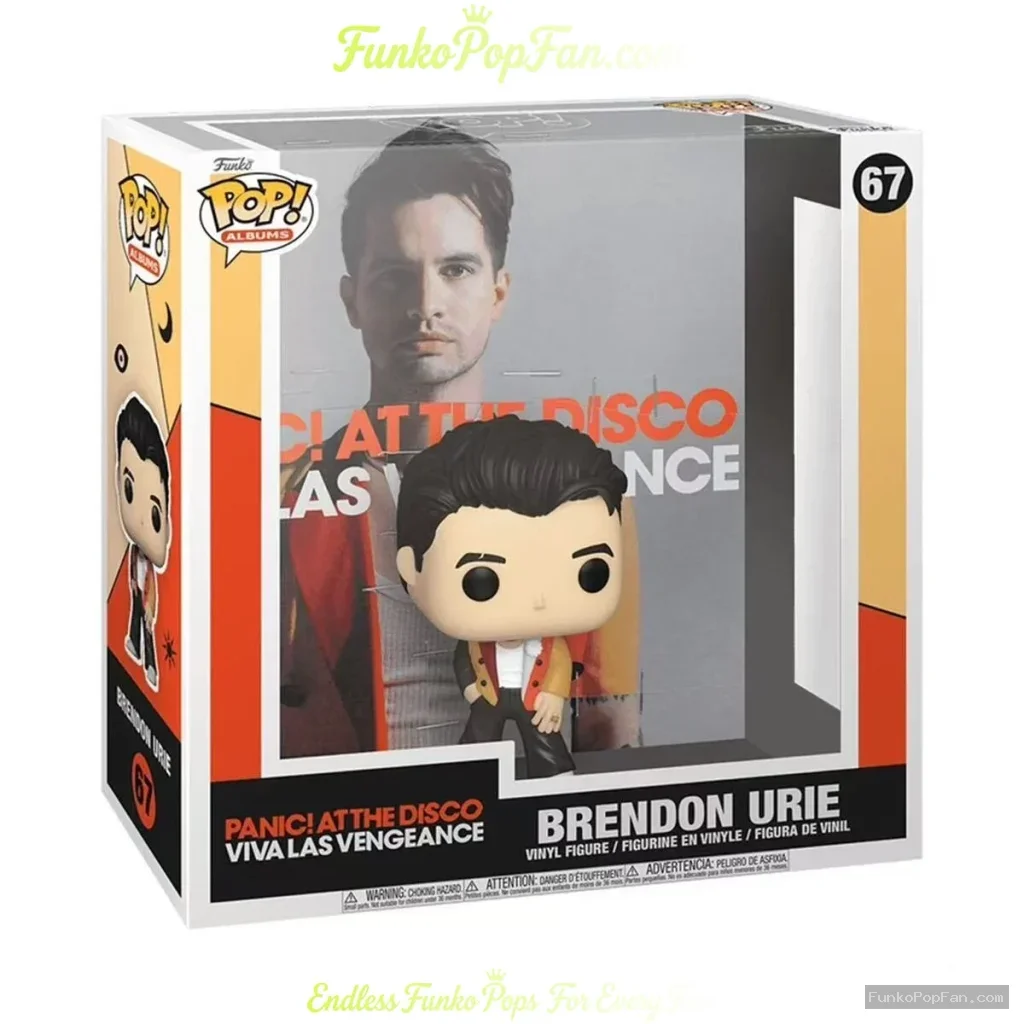 Albums Panic at the Disco Viva Las Vengeance Brendon Urie #67 Vinyl Figure Bobblehead Vaulted Collectible With Protector Funko Pop Figure