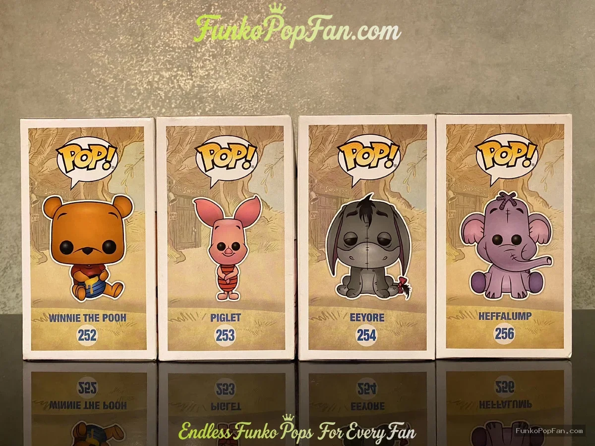 Bundle Funko Pop! Disney Winnie the Pooh Lot of 4 #252 Winnie the Pooh, #253 Piglet, #254 Eeyore, #2 - Funko Pop Figure