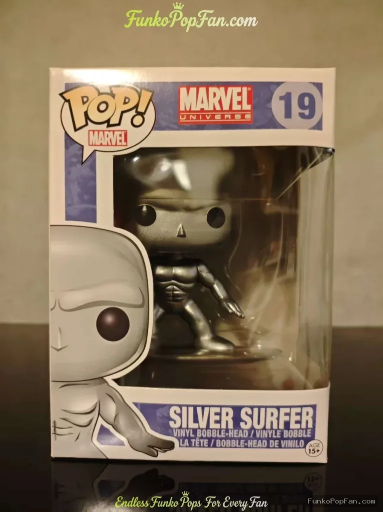 Marvel Universe #19 Silver Surfer (Fantastic Four) Vinyl Figure Bobblehead Vaulted Collectible With Protector Funko Pop Figure