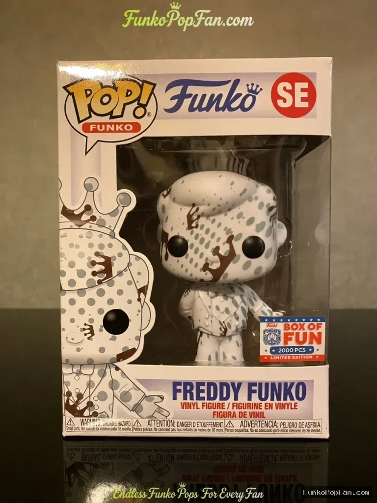 Funko Freddy Artist Series #SE Fundays Box Of Fun 1000 Pcs (White with Brown Crown) Vinyl Figure Bobblehead Vaulted Collectible With Protector Funko Pop Figure