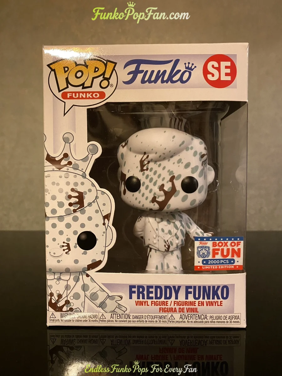 Funko Freddy Artist Series #SE Box of Fun Limited Edition(White with Brown Crowns) Vinyl Figure Bobblehead Vaulted Collectible With Protector Funko Pop Figure