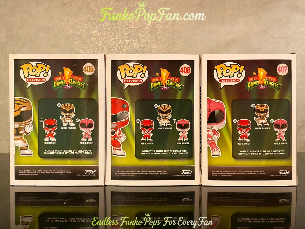 Bundle Funko Pop! Television Power Rangers #405 White Ranger / Red Ranger #406 / Pink Ranger #407 Vi - Funko Pop Figure