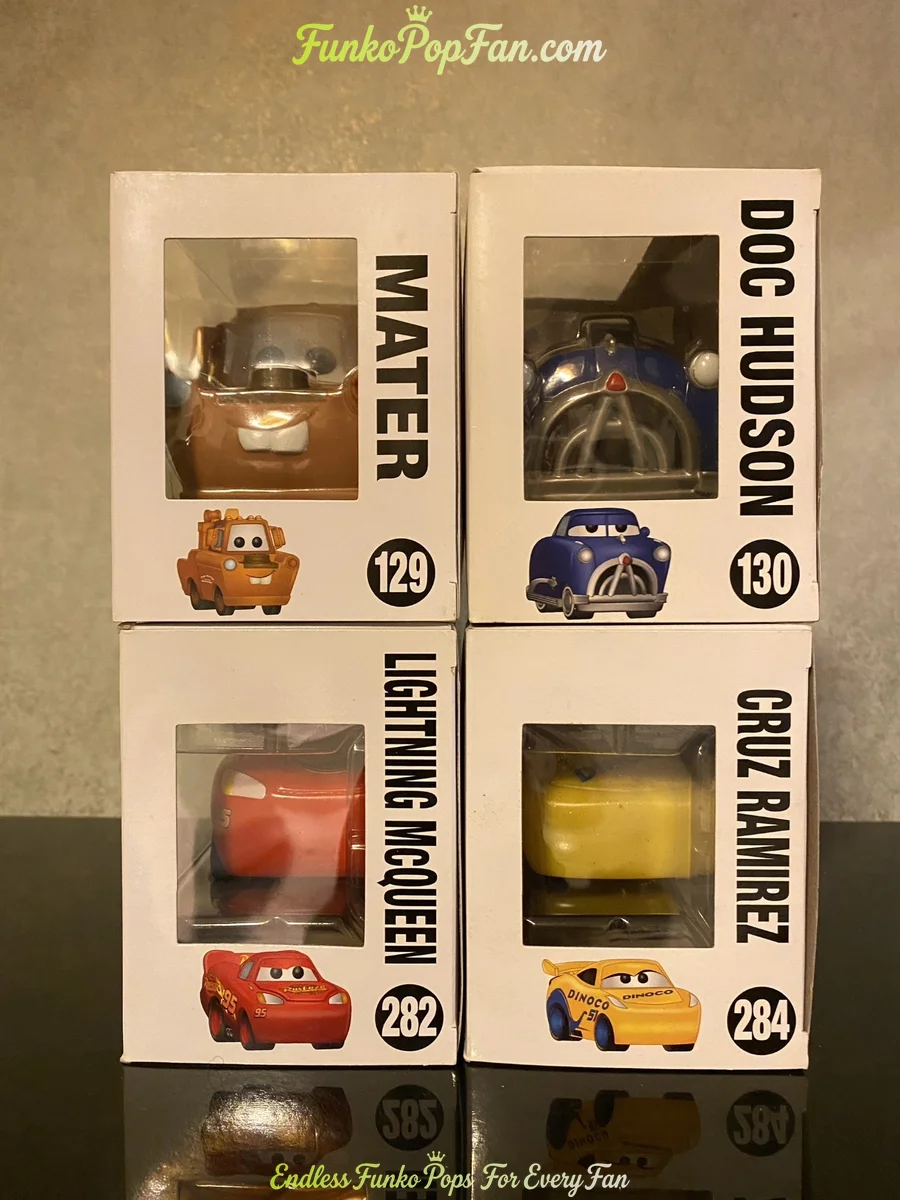 Bundle Funko Pop Cars #129 Mater (Doc Hudson #130 Lightning McQueen #282 Cruz Ramirez #284) Vinyl Fi - Funko Pop Figure