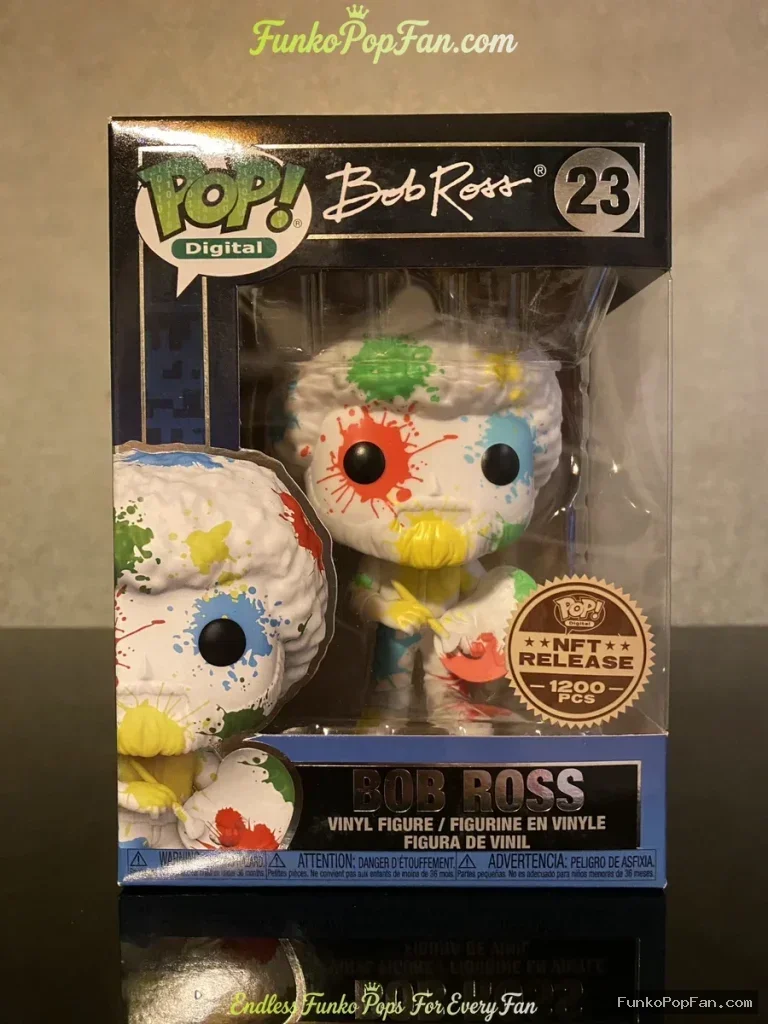 Digital Bob Ross #23 Bob Ross | 1200 Vinyl Figure Bobblehead Vaulted Collectible With Protector Funko Pop Figure