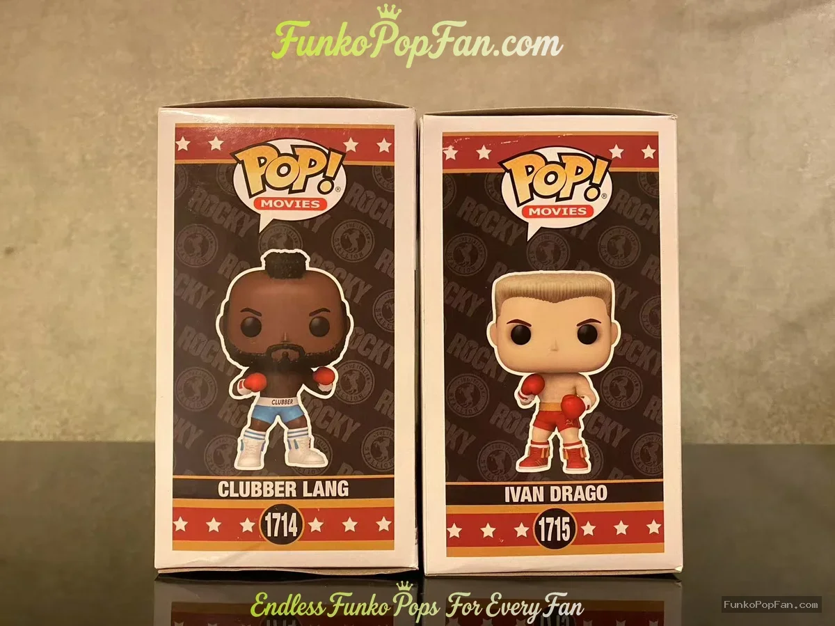 Funko Pop! Movies Rocky #1714 Clubber Lang + #1715 Ivan Drago Vinyl Figure Bobblehead Vaulted Collec - Funko Pop Figure