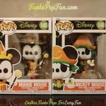 Disney Halloween #1485 Minnie Mouse / Mickey Mouse #1486 Vinyl Figure Bobblehead Vaulted Collectible With Protector Funko Pop Figure