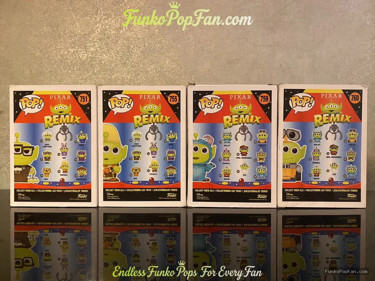 Bundle Funko Pop! Remix Pixar #751 Carl / Russell #755 / Sulley #759 / WALL-E #760 Vinyl Figure Bobb - Funko Pop Figure