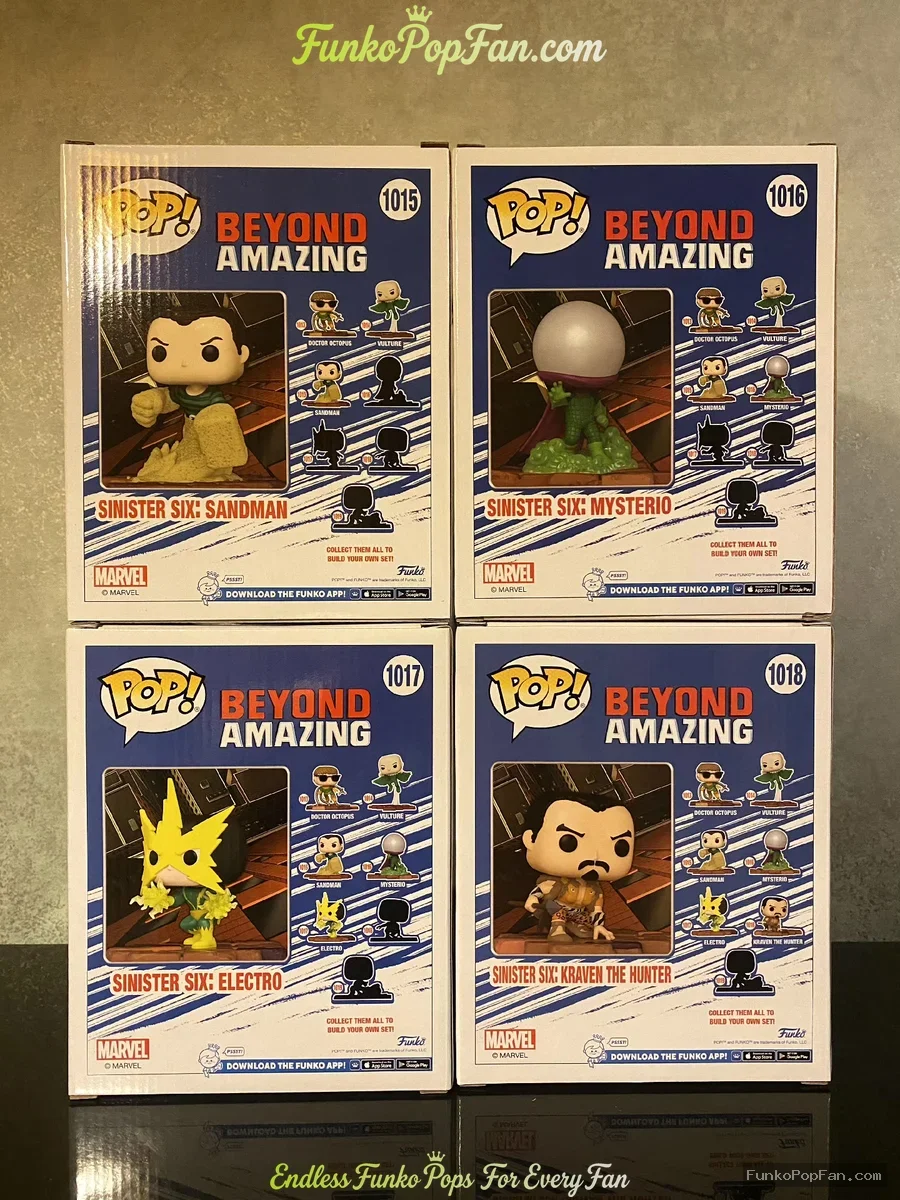 Bundle Funko Pop! Marvel Sinister Six #1015 Sandman / Mysterio #1016 / Electro #1017 / Kraven the Hu - Funko Pop Figure