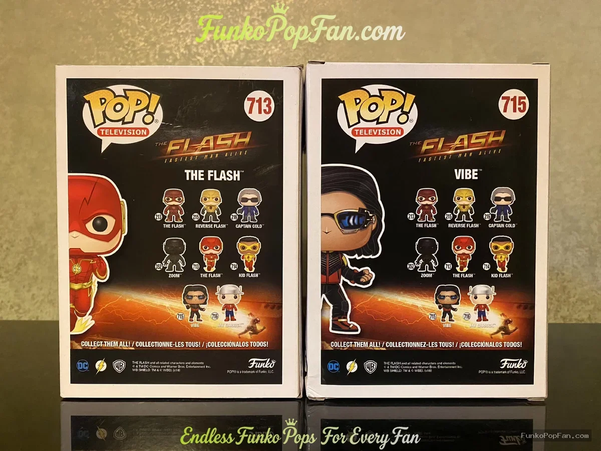 Funko Pop! Television The Flash #713 The Flash / Vibe #715 Vinyl Figure Bobblehead Vaulted Collectib - Funko Pop Figure