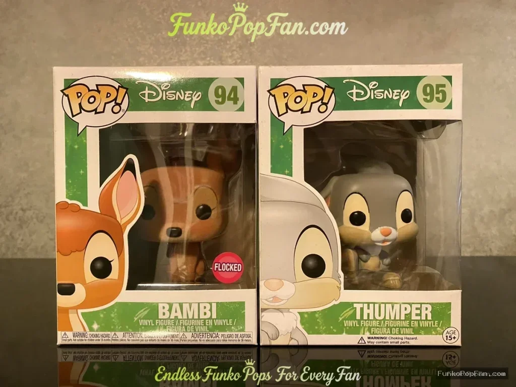 Bundle Funko Pop! Disney Bambi #94 Bambi (Flocked) Vinyl Figure Bobblehead Vaulted Collectible With Protector Funko Pop Figure