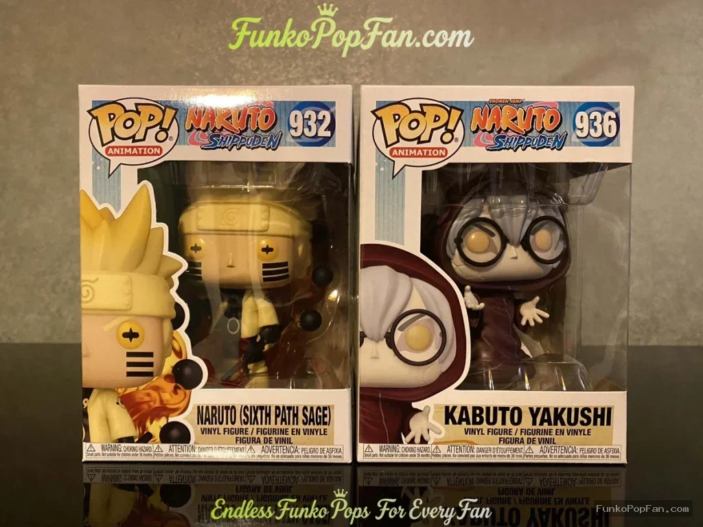 Bundle Funko Pop Animation Naruto Shippuden #932 Naruto (Sixth Path Sage) / Kabuto Yakushi #936 Vinyl Figure Bobblehead Vaulted Collectible With Protector Funko Pop Figure