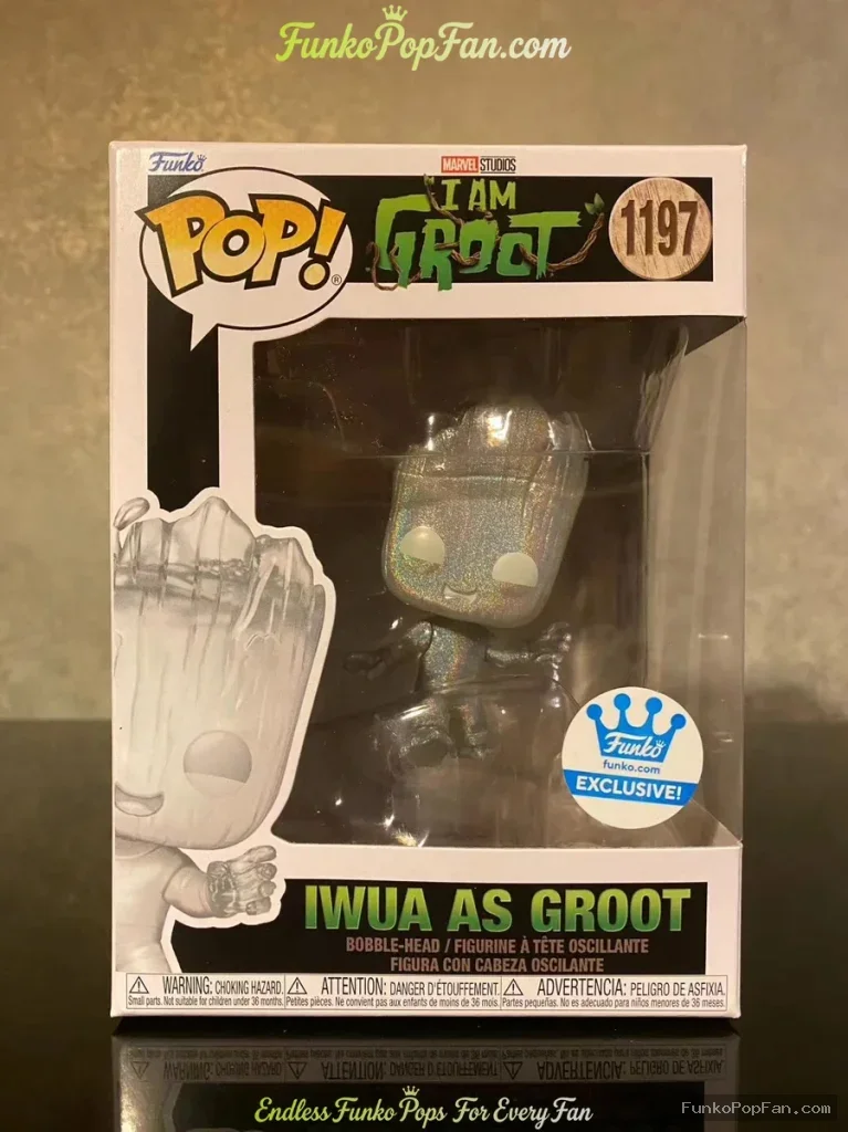 Funko Pop! Marvel I Am Groot #1197 Iwua As Groot (Translucent Funko Exclusive) Vinyl Figure Bobblehe - Funko Pop Figure