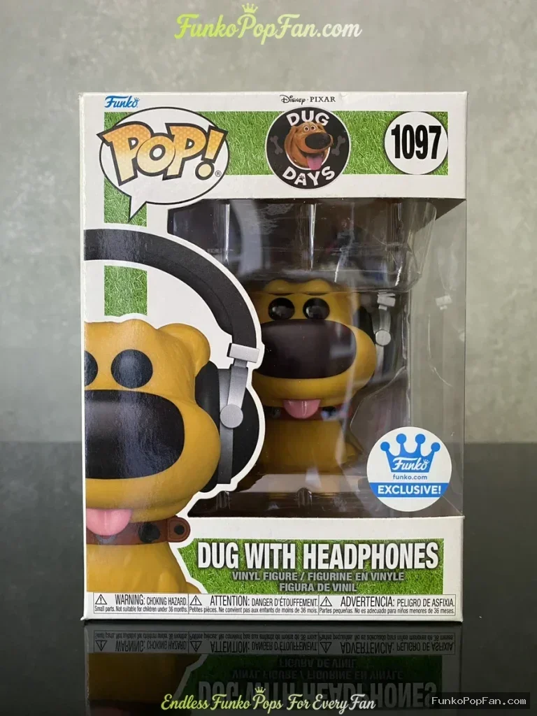 Funko Pop! Disney Pixar Dug Days #1097 Dug With Headphones (Funko Exclusive) Vinyl Figure Bobblehead - Funko Pop Figure