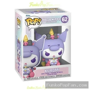 Funko Pop Hello Kitty and Friends #62 Kuromi Vinyl Figure Bobblehead Vaulted Collectible With Protec - Funko Pop Figure