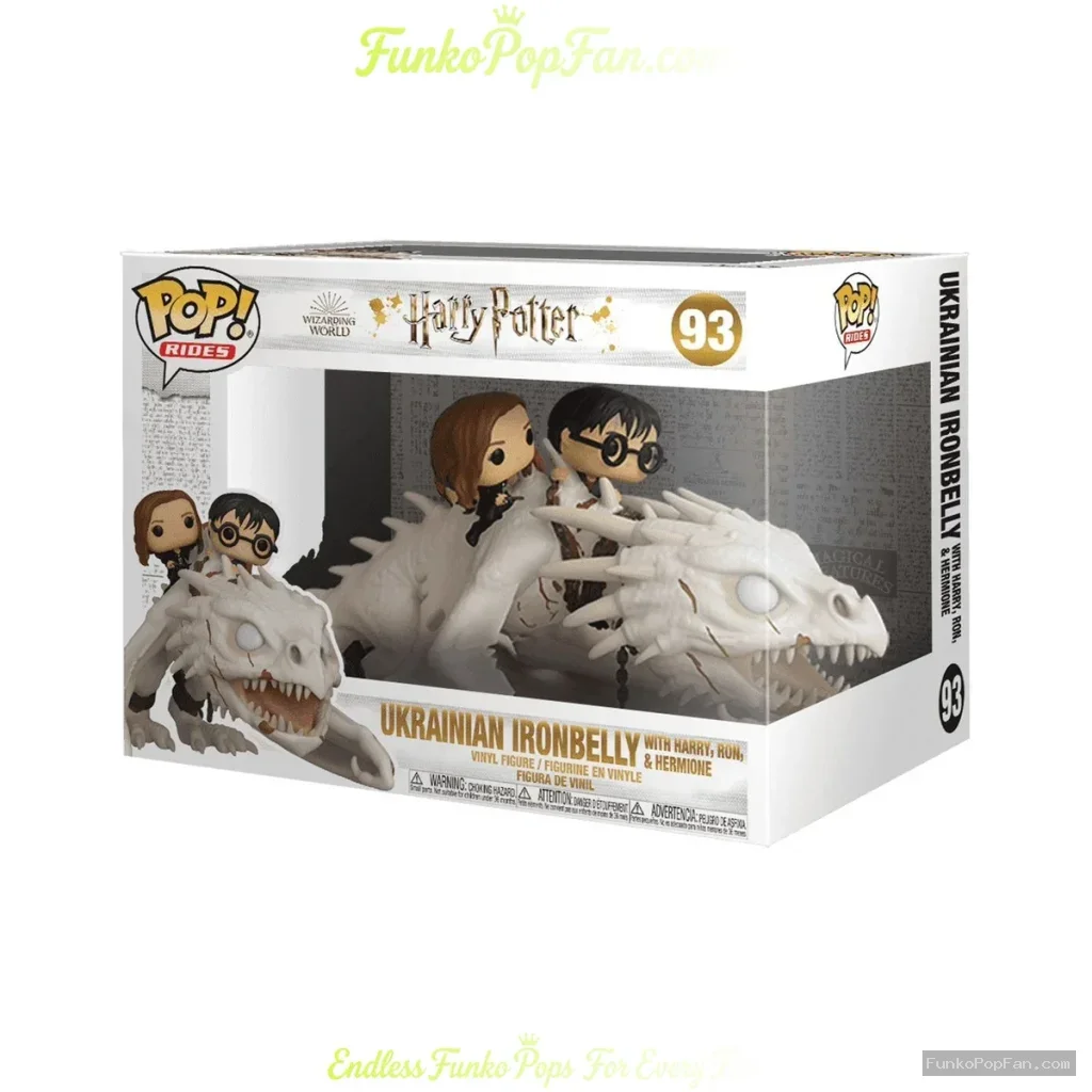 Funko Pop! Rides Harry Potter #93 Ukrainian Ironbelly (Gringotts Dragon with Harry, Ron & Hermione)  - Funko Pop Figure