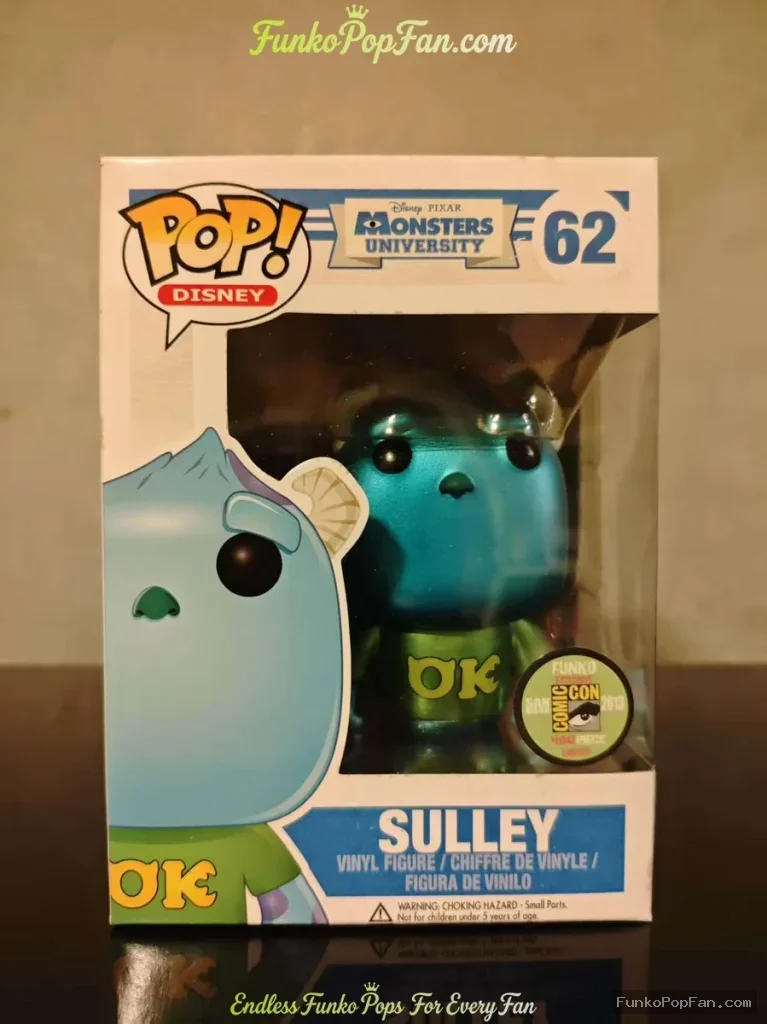 Funko Pop! Disney Monsters University Sulley #62 (SDCC 2013 Metallic) Vinyl Figure Bobblehead Vaulte - Funko Pop Figure
