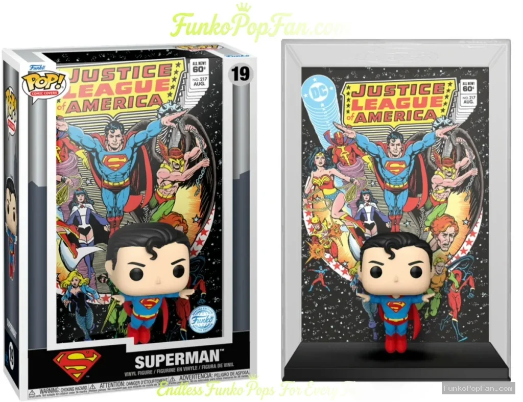 Funko Pop! DC Justice League of America #19 Superman Vinyl Figure Bobblehead Vaulted Collectible Wit - Funko Pop Figure