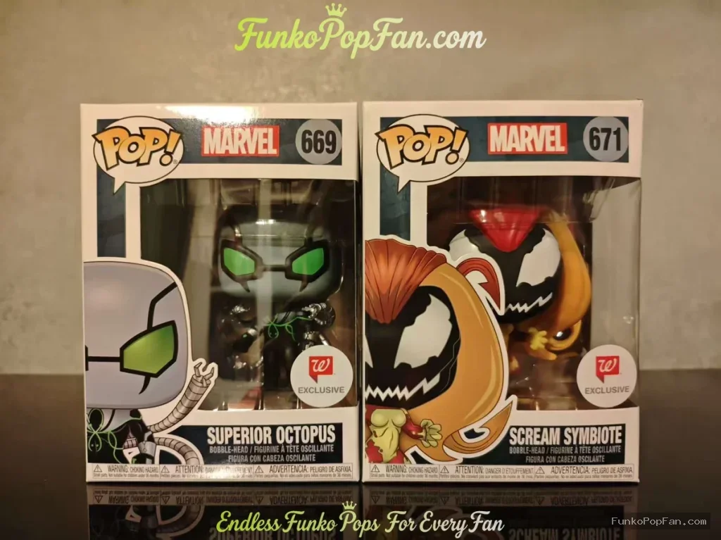 Bundle Funko Pop! Marvel #669 Superior Octopus (Walgreens Exclusive) / #671 Scream Symbiote (Walgree - Funko Pop Figure