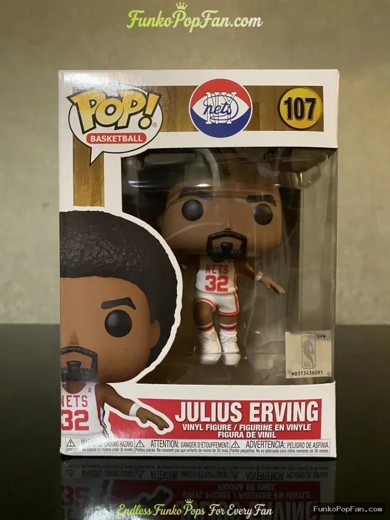 Funko Pop! Basketball #107 Julius Erving Vinyl Figure Bobblehead Vaulted Collectible With Protector - Funko Pop Figure