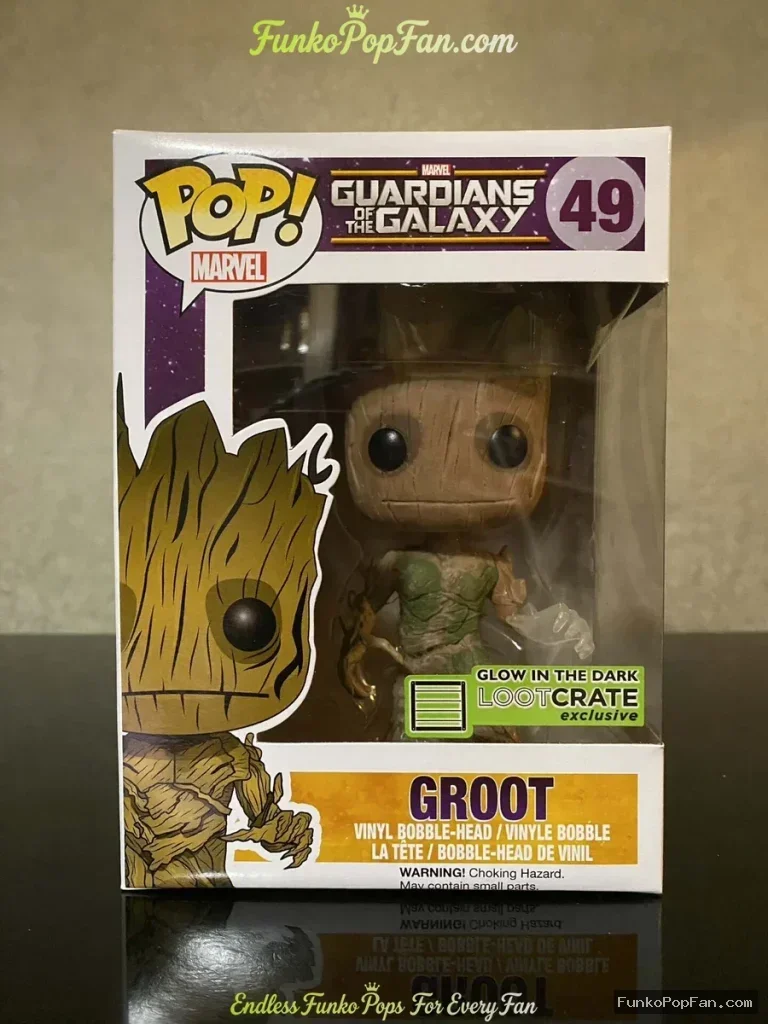 Funko Pop! Marvel Guardians of the Galaxy #49 Groot (Glow in the Dark Loot Crate Exclusive) Vinyl Fi - Funko Pop Figure