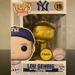 Funko Pop Sports Legends #19 Lou Gehrig (Gold Chase) Vinyl Figure Bobblehead Vaulted Collectible Wit - Funko Pop Figure