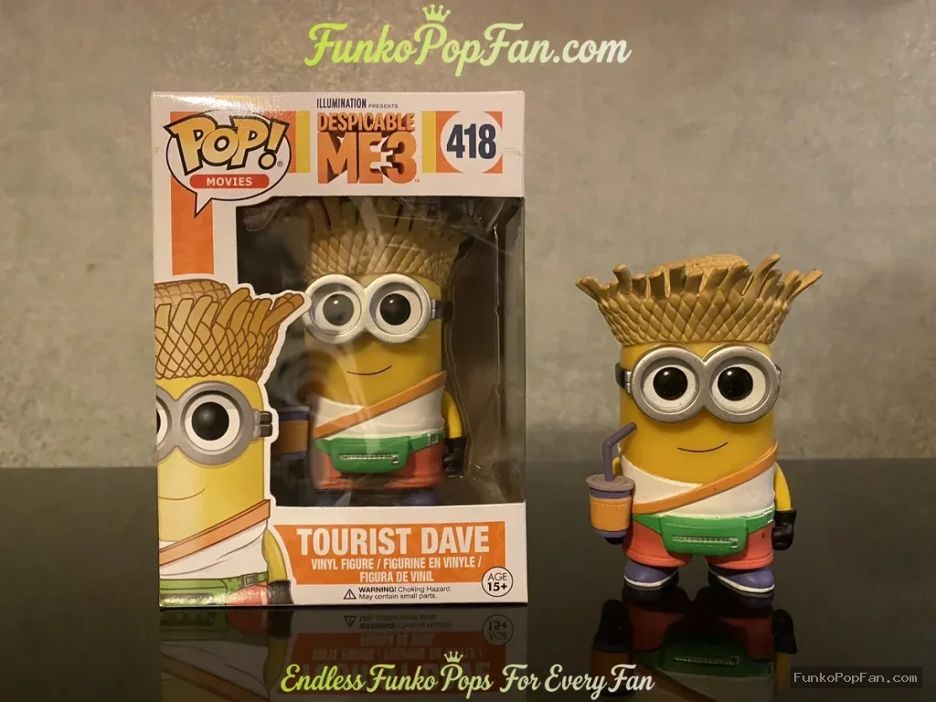 Funko Pop #418 Despicable Me 3 Tourist Dave Vinyl Figure Bobblehead Vaulted Collectible With Protect - Funko Pop Figure
