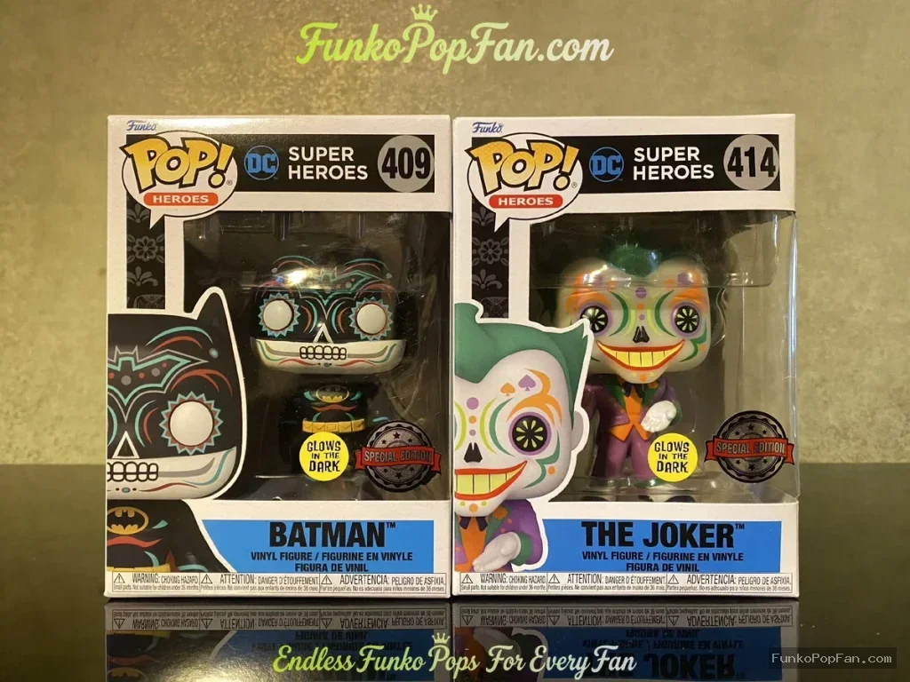 Bundle Funko Pop! DC Super Heroes #409 Batman / #414 The Joker (Glow in the Dark) Vinyl Figure Bobbl - Funko Pop Figure